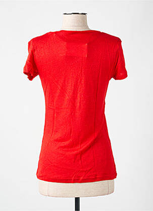 T-shirt col v manches courtes rouge LAZY & COSY femme