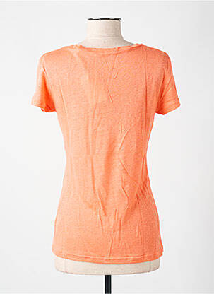 T-shirt col v manches courtes orange LAZY & COSY femme