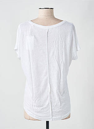 T-shirt col rond manches courtes blanc LAZY & COSY femme
