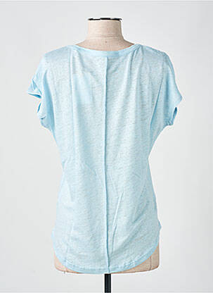 T-shirt col rond manches courtes bleu LAZY & COSY femme