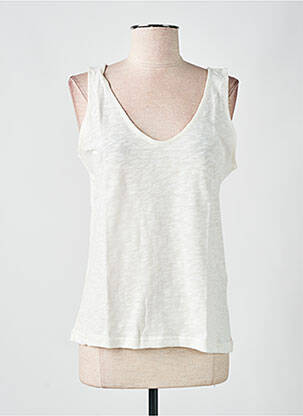 Débardeur col v sans manche blanc LAZY & COSY femme