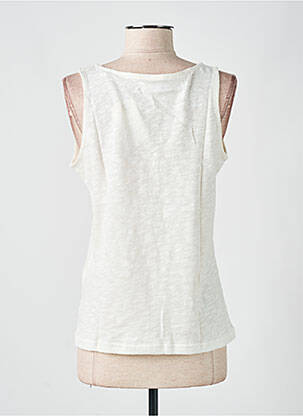 Débardeur col v sans manche blanc LAZY & COSY femme