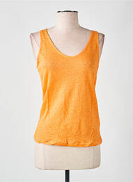 Débardeur col v sans manche orange LAZY & COSY femme