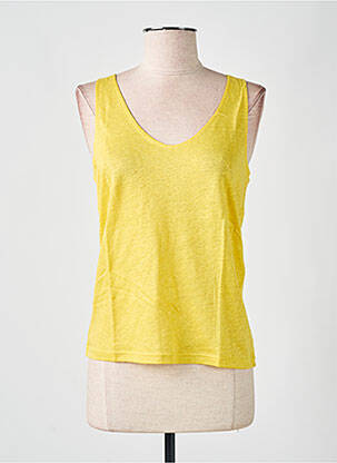 Débardeur col v sans manche jaune LAZY & COSY femme