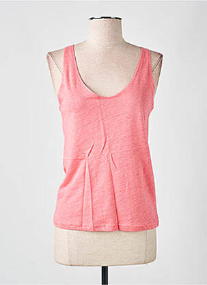 Débardeur col v sans manche rose LAZY & COSY femme