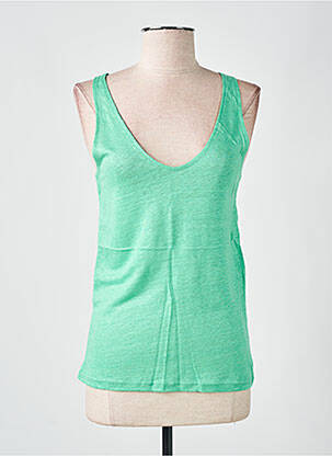 Débardeur col v sans manche vert LAZY & COSY femme