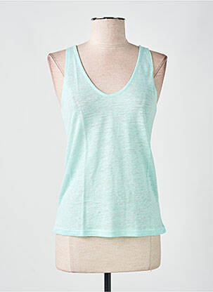 Débardeur col v sans manche bleu LAZY & COSY femme
