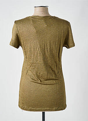 T-shirt col v manches courtes vert LAZY & COSY femme