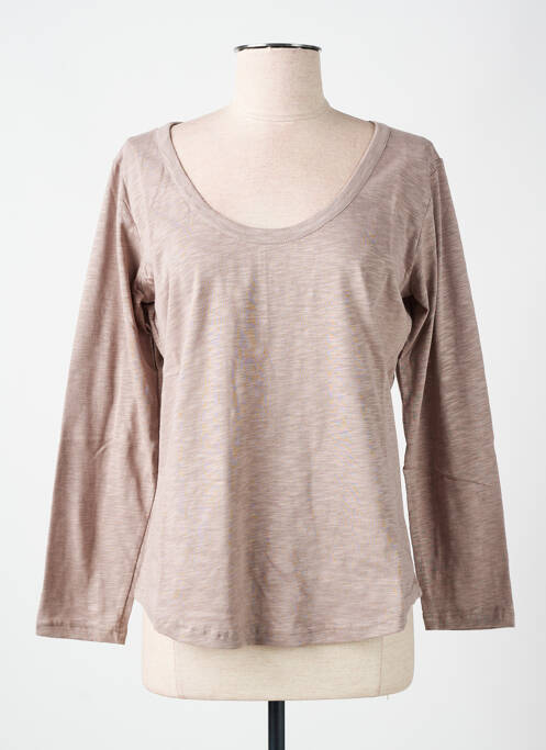 T-shirt manches longues manches longues beige LAZY & COSY femme