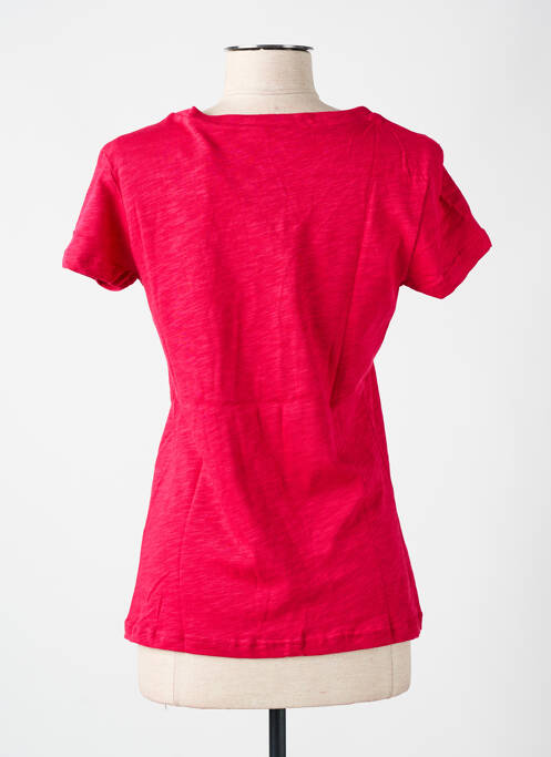 T-shirt col v manches courtes rose LAZY & COSY femme
