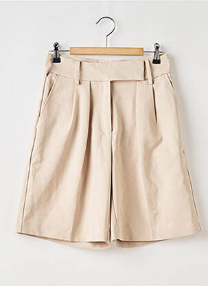 Bermuda taille haute taille haute beige JUSTFAB femme