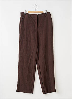 Pantalon large tissage popeline taille normale marron NA-KD femme