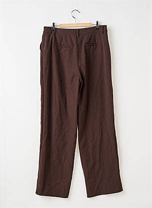 Pantalon large tissage popeline taille normale marron NA-KD femme