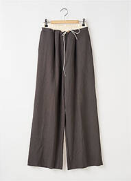 Pantalon large tissage popeline taille normale gris ARR. femme