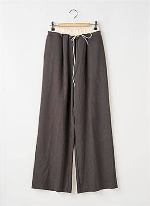 Pantalon large tissage popeline taille normale gris ARR. femme