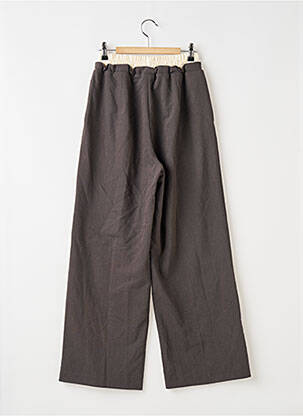 Pantalon large tissage popeline taille normale gris ARR. femme