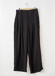 Pantalon large tissage popeline taille normale noir LOUNGE femme