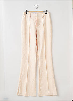 Pantalon large tissage popeline taille normale beige BOA femme