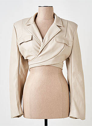 Veste simili cuir poches beige MISTRESS ROCKS femme