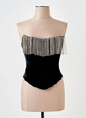 Top coupe cintrée sans manche noir LPA femme