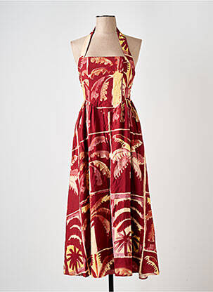 Robe mi-longue imprimé fantaisie sans manche rouge SEVEN WONDERS femme