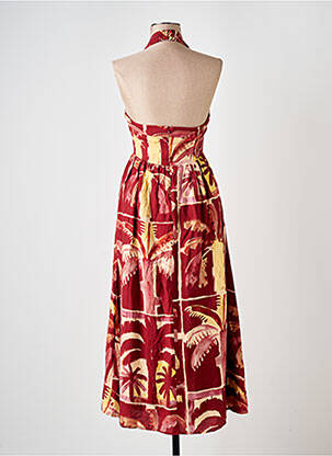 Robe mi-longue imprimé fantaisie sans manche rouge SEVEN WONDERS femme