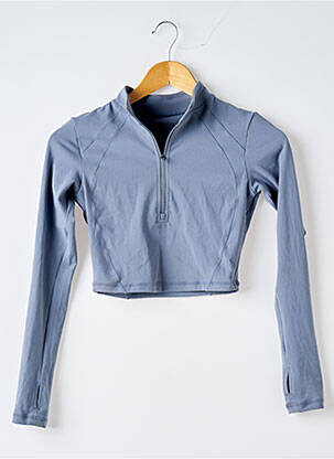 Top stretch manches longues bleu BO+TEE femme