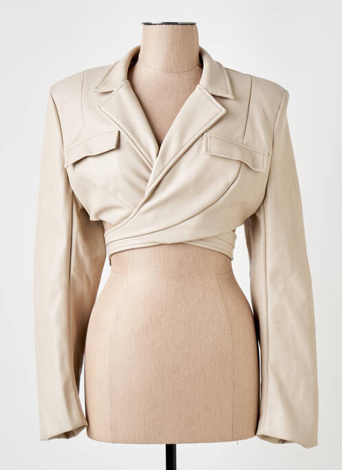 Veste simili cuir beige MISTRESS ROCKS pour femme