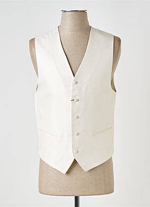 Gilet sans manche effet matière satinée blanc JEAN DE SEY homme