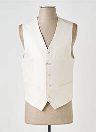 Gilet sans manche effet matière satinée blanc JEAN DE SEY homme