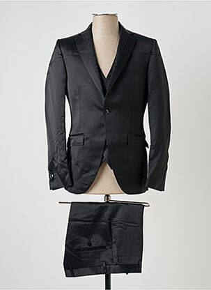 Costume de cérémonie fermeture zippée sous rabat boutonné noir JEAN DE SEY homme