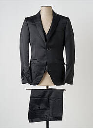 Costume de cérémonie fermeture zippée sous rabat boutonné noir JEAN DE SEY homme