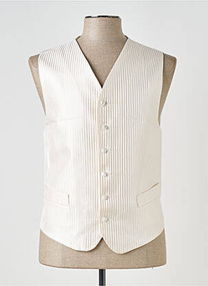 Gilet sans manche effet matière satinée blanc JEAN DE SEY homme