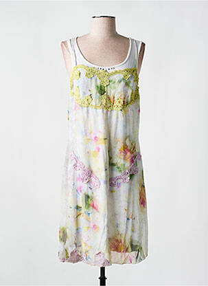 Robe mi-longue coupe fluide sans manche blanc ELISA CAVALETTI femme