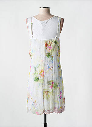 Robe mi-longue coupe fluide sans manche blanc ELISA CAVALETTI femme