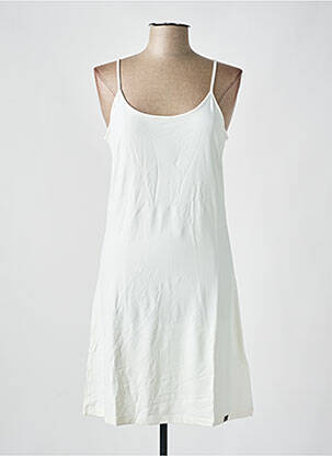 Robe mi-longue coupe cintrée fines bretelles blanc NÜ femme