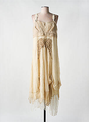 Robe mi-longue beige ELISA CAVALETTI pour femme