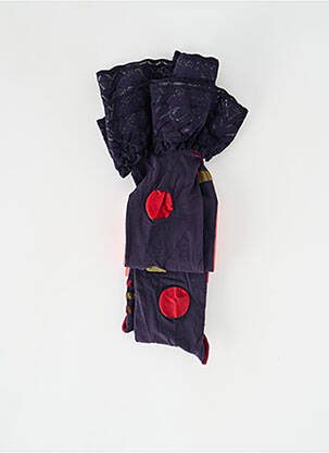 Bas imprimé fantaisie violet BERTHE AUX GRANDS PIEDS femme