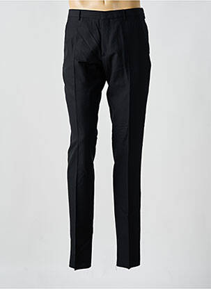 Pantalon droit fermeture zippée sous rabat avec crochet taille normale noir BURBERRY homme