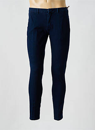 Pantalon chino fermeture zippée sous rabat avec crochet taille normale bleu CIRCOLO 1901 homme