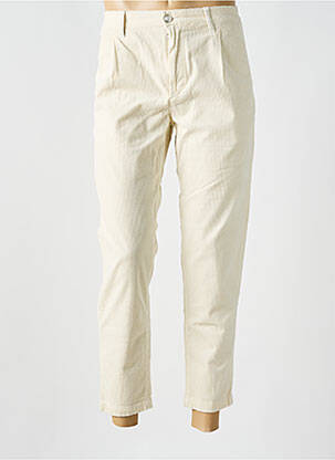 Pantalon chino stretch taille haute beige HUGO BOSS homme