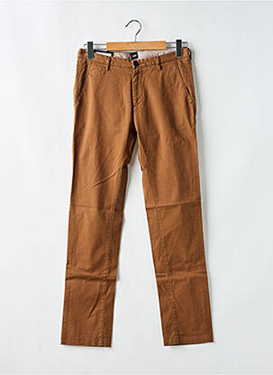 Pantalon chino tissage popeline taille normale marron HUGO BOSS homme
