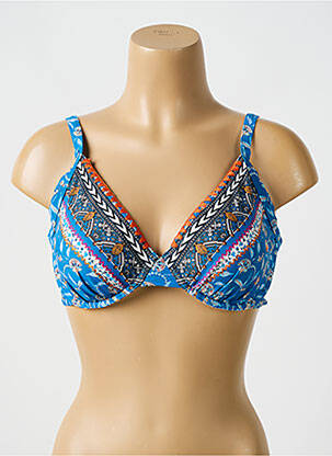 Haut de maillot de bain stretch haut soutien-gorge emboitant bleu OLYMPIA femme