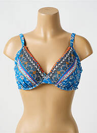 Haut de maillot de bain stretch haut soutien-gorge emboitant bleu OLYMPIA femme