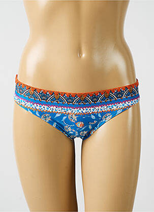 Bas de maillot de bain imprimé fantaisie culotte bleu OLYMPIA femme