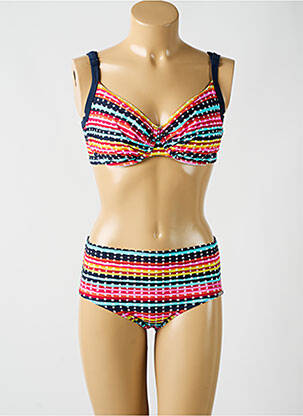 Maillot de bain 2 pièces stretch haut soutien-gorge emboitant bleu SUNMARIN femme