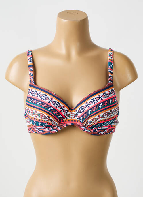 Haut de maillot de bain bretelles élastiquées ajustables haut soutien-gorge balconnet bleu OLYMPIA femme