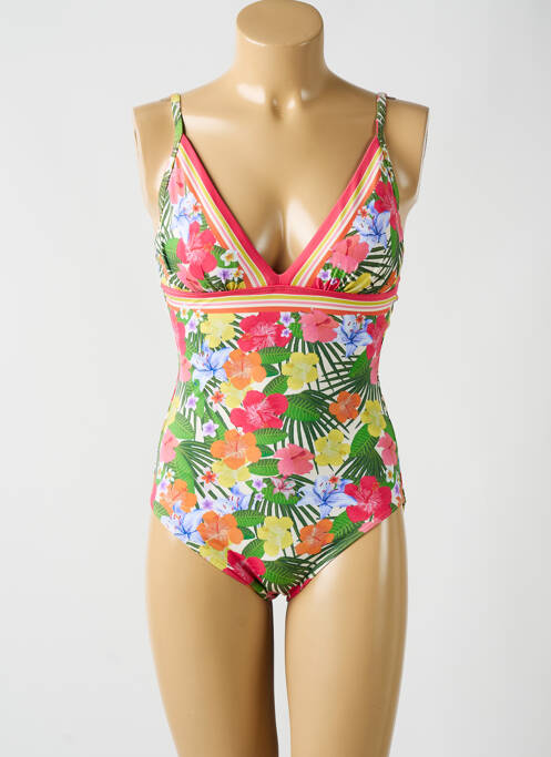 Maillot de bain 1 pièce stretch haut soutien-gorge moulé vert OLYMPIA femme