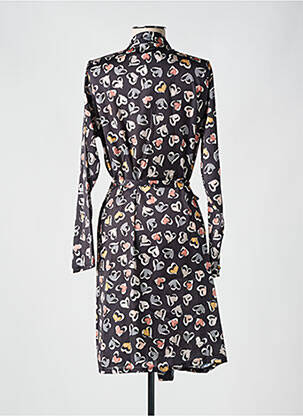 Robe de chambre col v noir VANIA femme