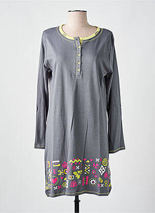 Chemise de nuit manches longues gris MASSANA femme